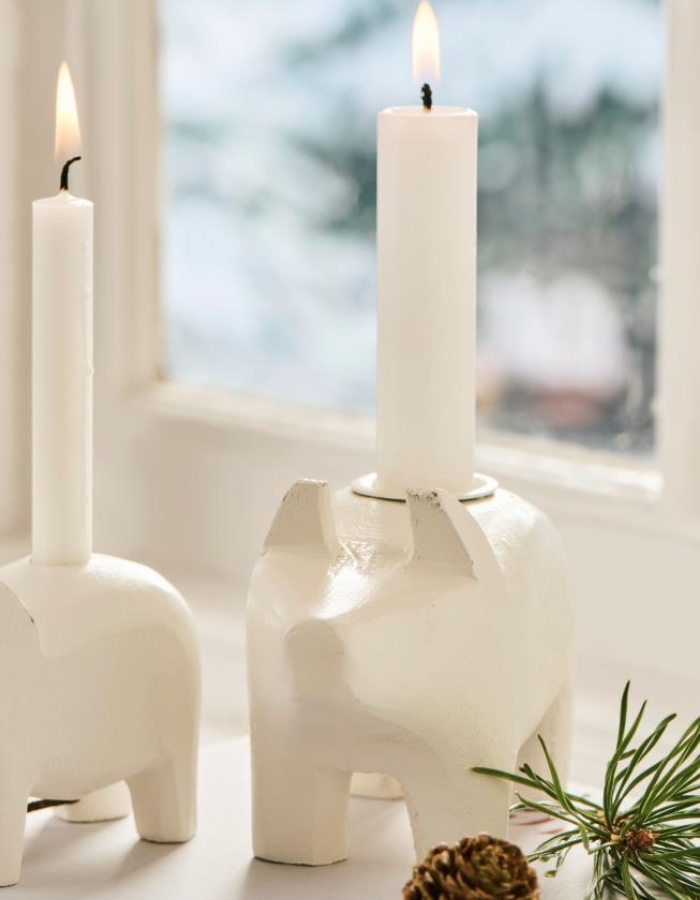 Ib Laursen Unika Julegris Lysestake Hvit