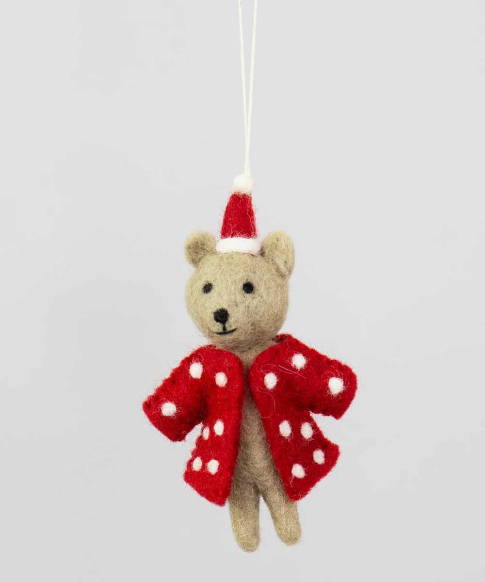 Afroart Tovet Ulldyr Bear With Dotted Coat