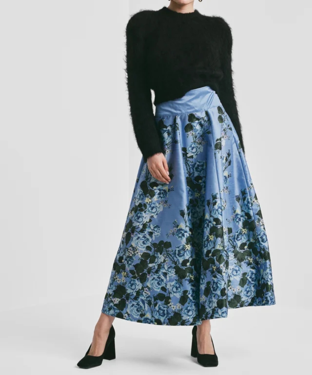 by TiMo Taffeta Maxi Skjørt Azure Blue