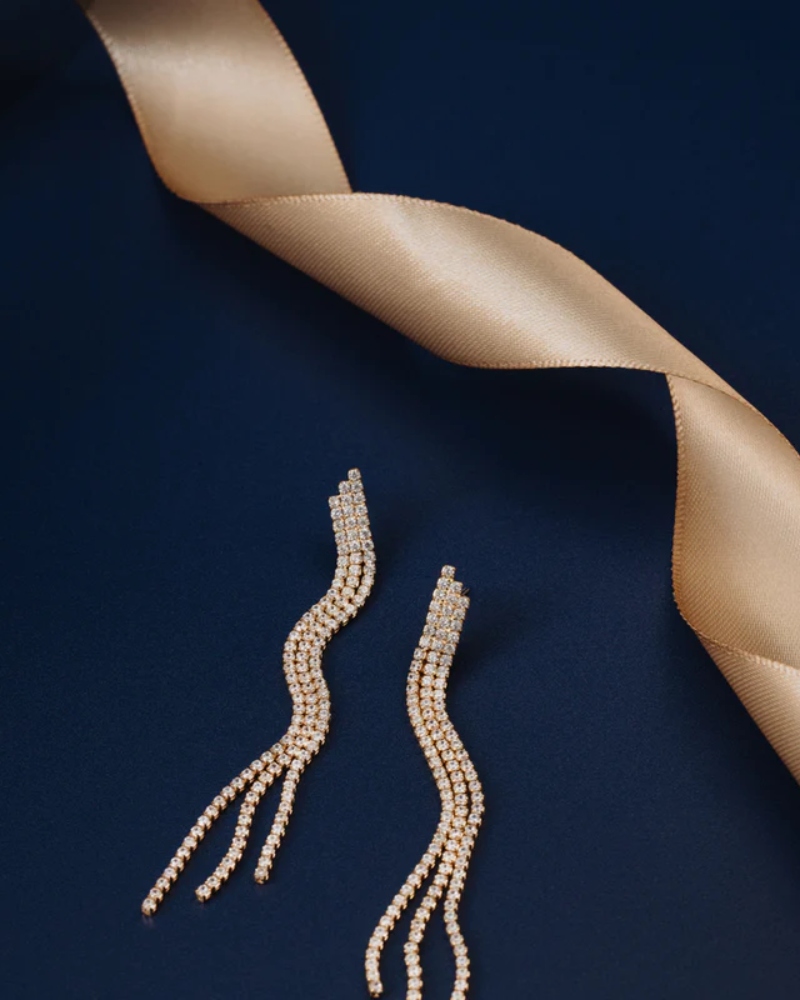 ORELIA Cupchain Waterfall Drop Øredobber - Bilde 3