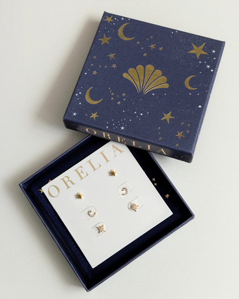 ORELIA Celestial Pave Stud Pack Gift Box Øredobber - Bilde 2