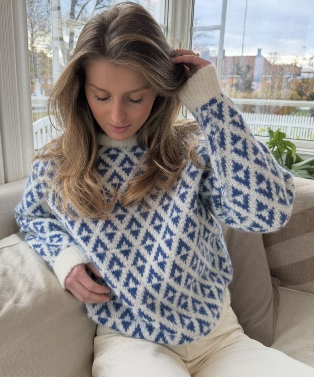 WOODLING Thea Knit Genser Snøblå