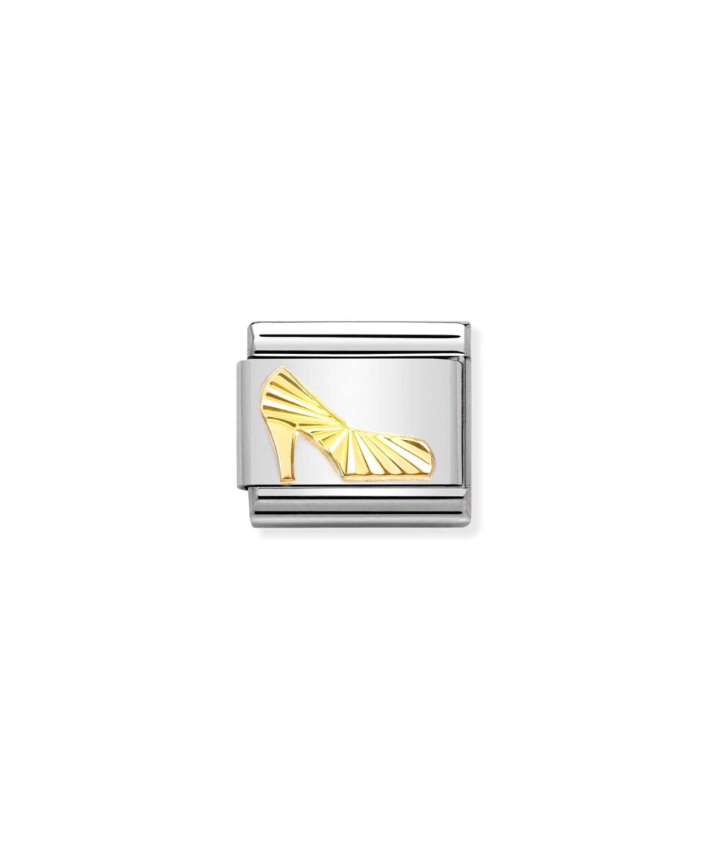 NOMINATION Links Sko Diamant Mønster Gull
