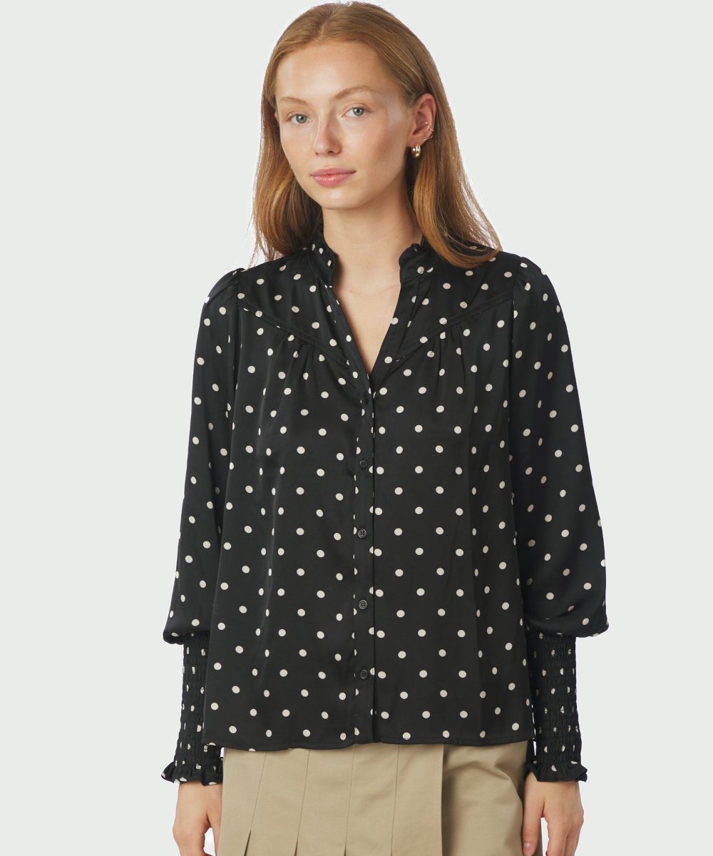 Neo Noir Camisa Dot Bluse Sort