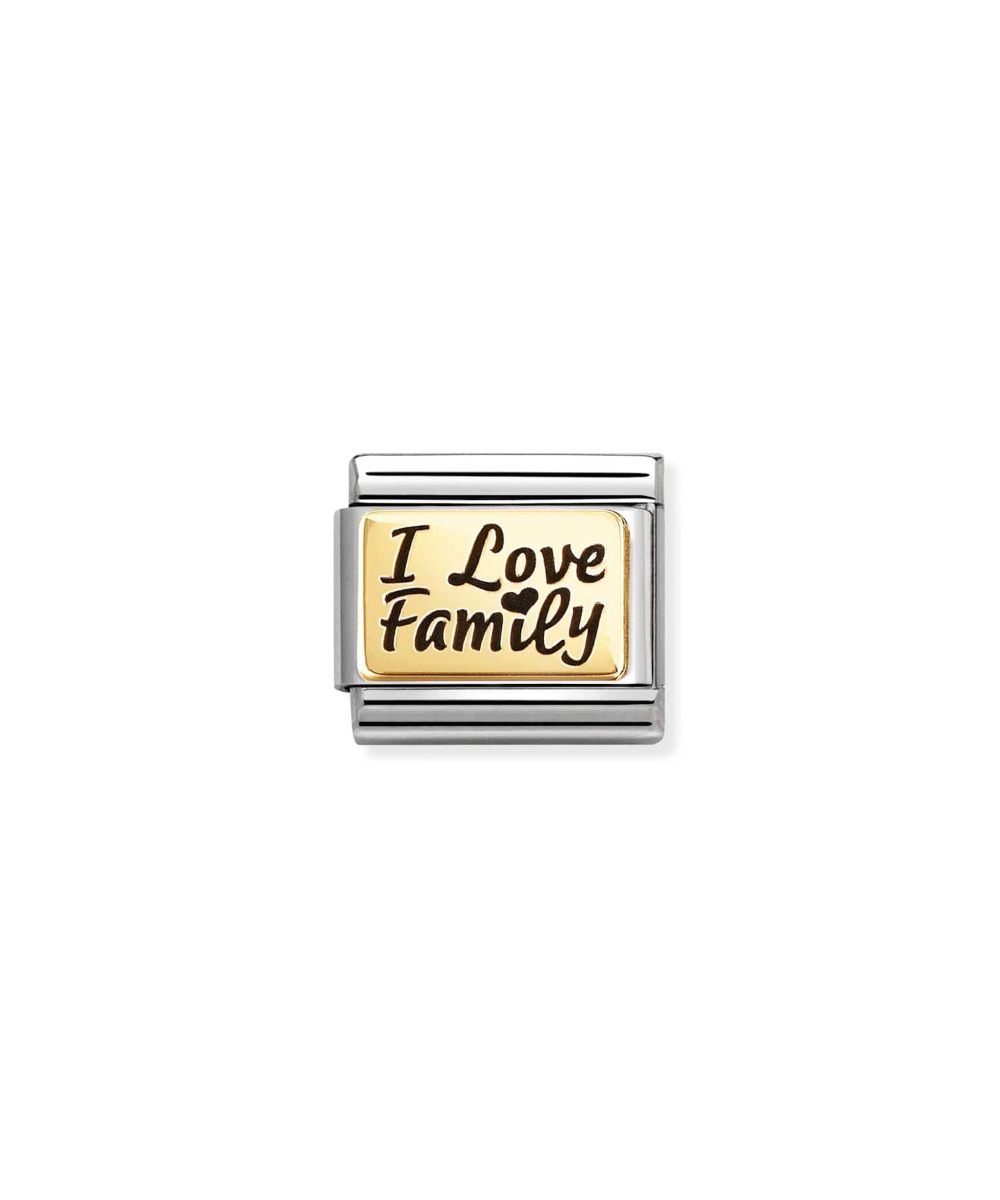 NOMINATION Familie Links I Love Family Gull Svart Skrift
