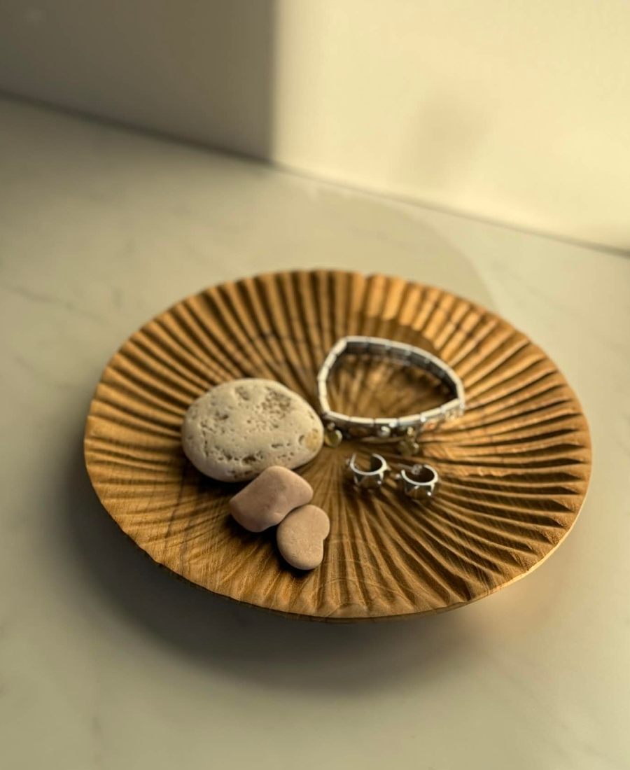 Bruka Design Tallerken Fat Natur Teak D20