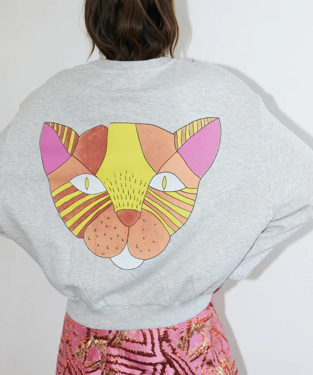 Lollys Laundry Sydney Cat Genser Grey Melange - Bilde 2