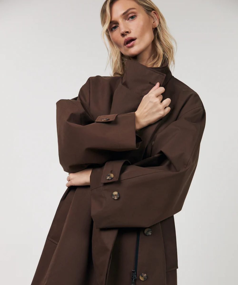 Lollys Laundry Russi Long Kåpe Dark Mocca - Bilde 2
