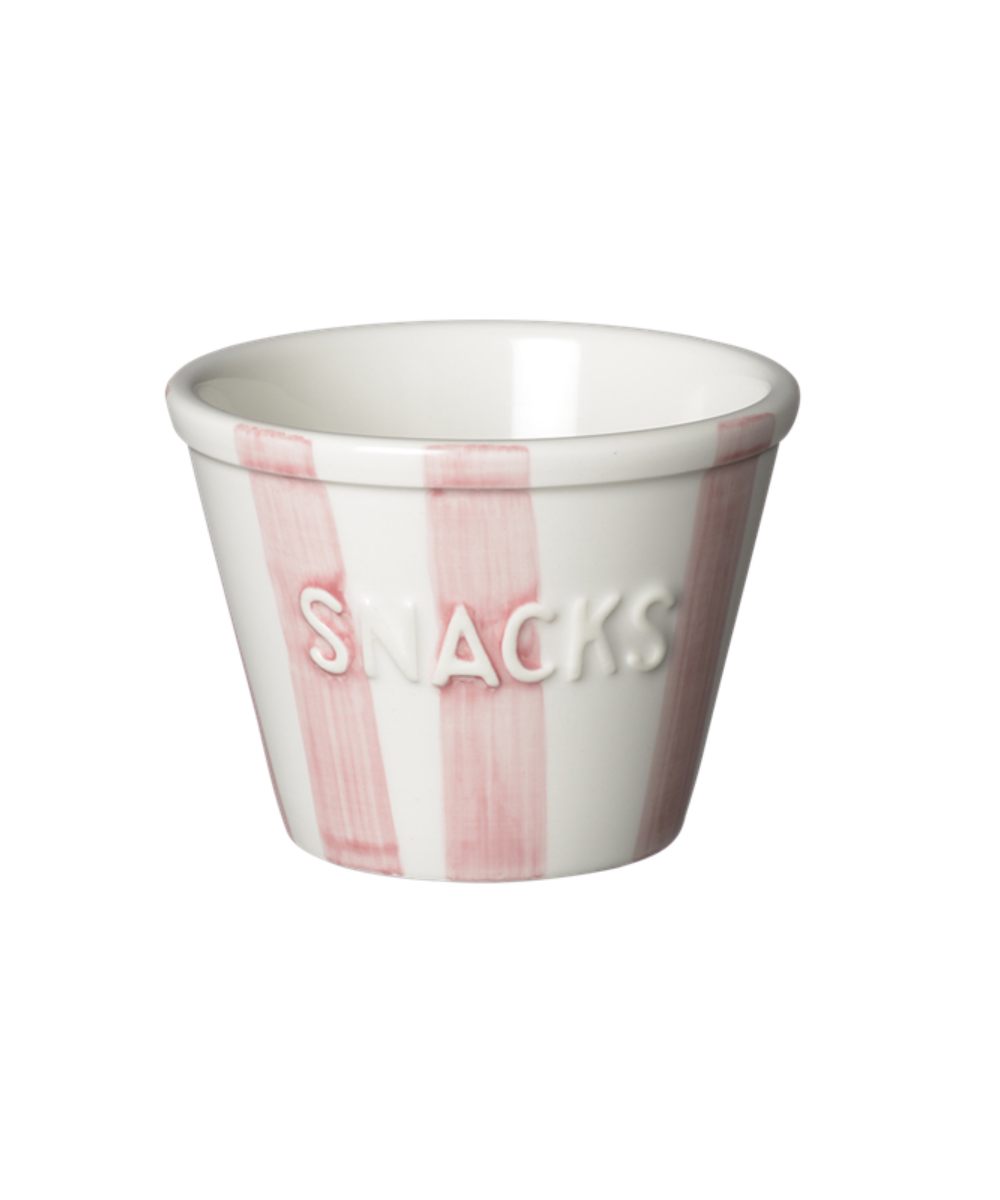 Bruka Design Snacks Skål Rosa Hvite Striper