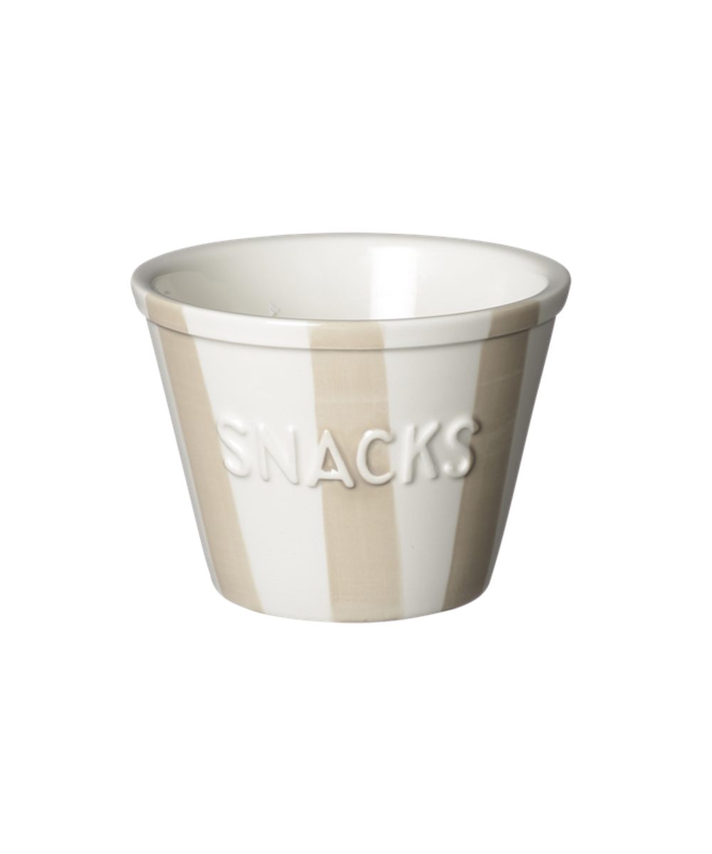 Bruka Design Snacks Skål Beige Hvite Striper