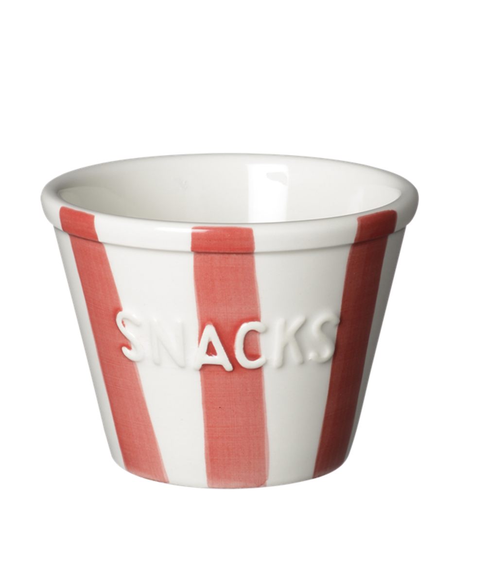Bruka Design Snacks Skål Røde Hvite Striper