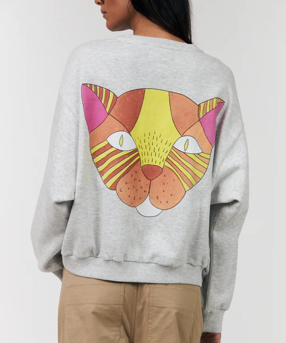 Lollys Laundry Sydney Cat Genser Grey Melange - Bilde 3