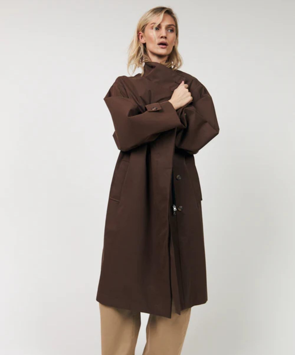 Lollys Laundry Russi Long Kåpe Dark Mocca - Bilde 6