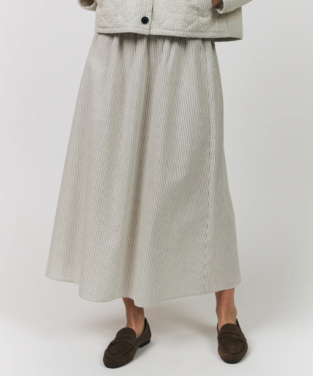 Lollys Laundry Isla Maxi Skirt Blue Stripe