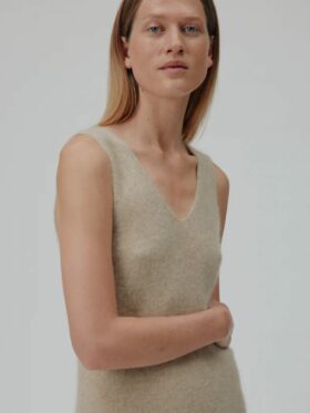 Six Ames Zenia Kjole Beige Melange