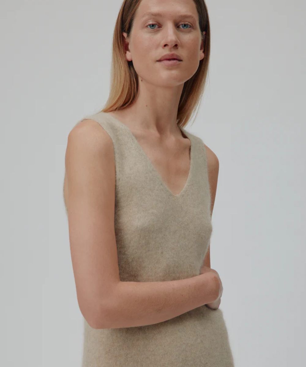 Six Ames Zenia Kjole Beige Melange