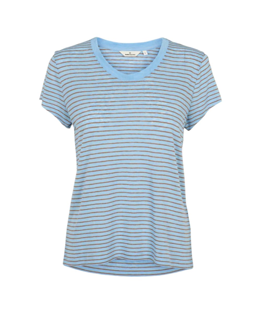 basic apparel Ashly SS Stripe T-skjorte Blå