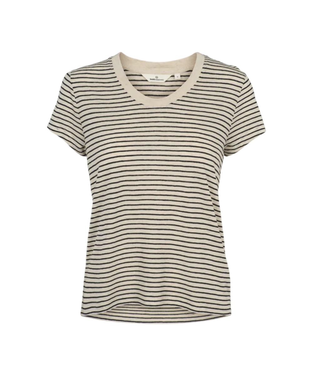 basic apparel Ashly SS Stripe T-skjorte Offwhite