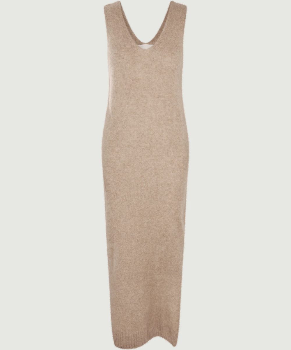 Six Ames Zenia Kjole Beige Melange - Bilde 2