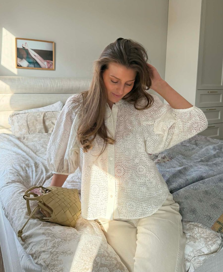 by TiMo Checks Bluse Offwhite