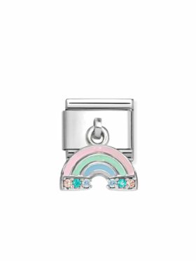 NOMINATION Charm Links Regnbue Sølv Zirkon Multi