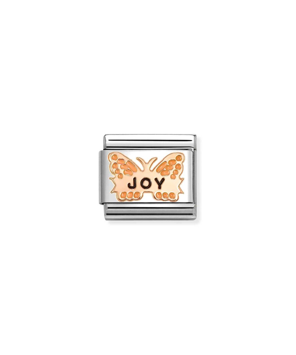 NOMINATION Dyr Links Sommerfugl Rose Gull JOY Oransj