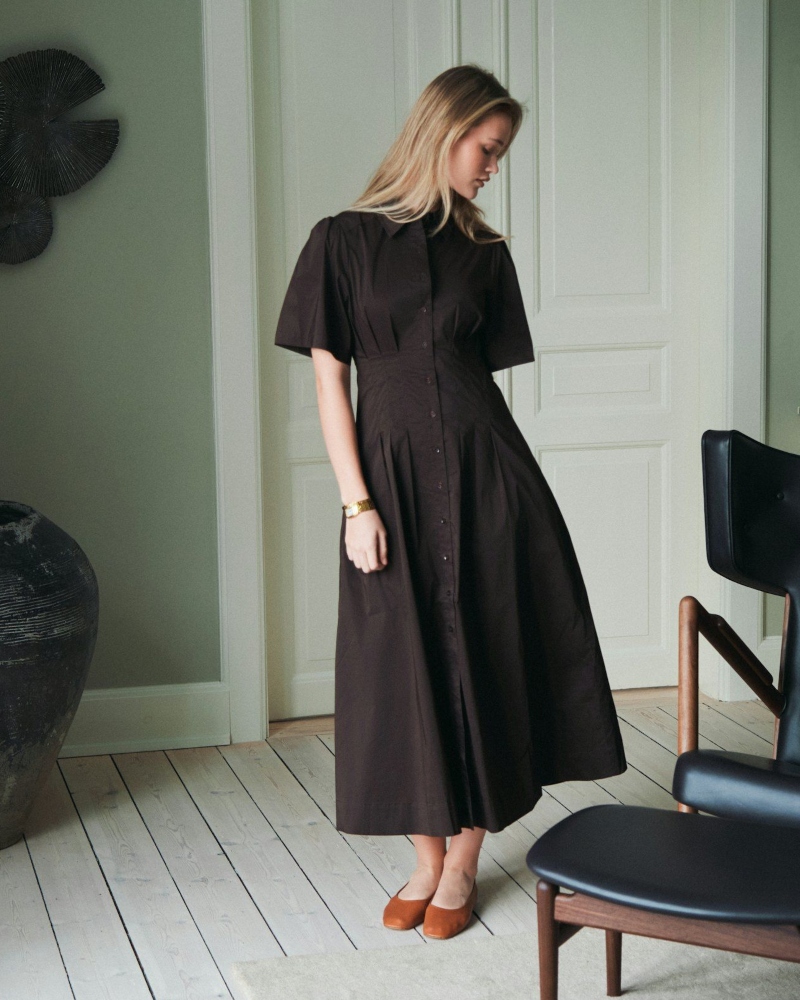 Neo Noir Baia Poplin Kjole Chocolate Brown