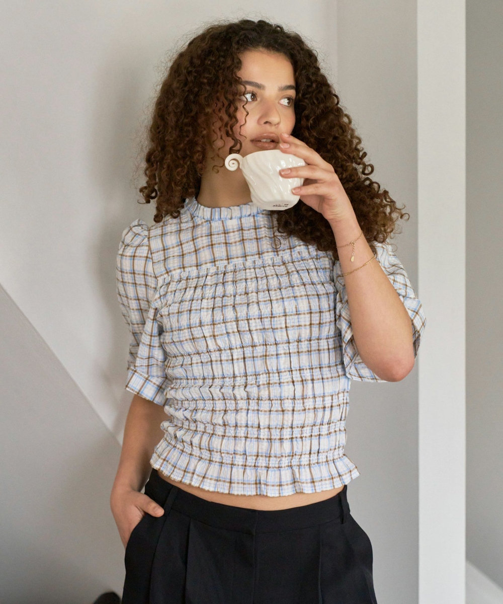 Neo Noir Possini Mega Check Topp Light Blue