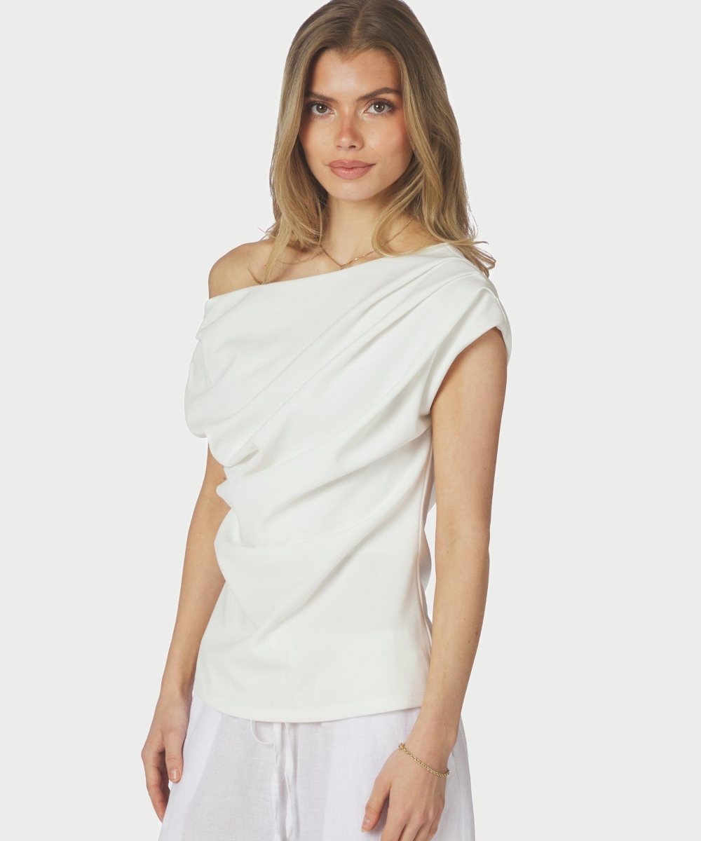 Neo Noir Mabelle Drapy Topp Hvit