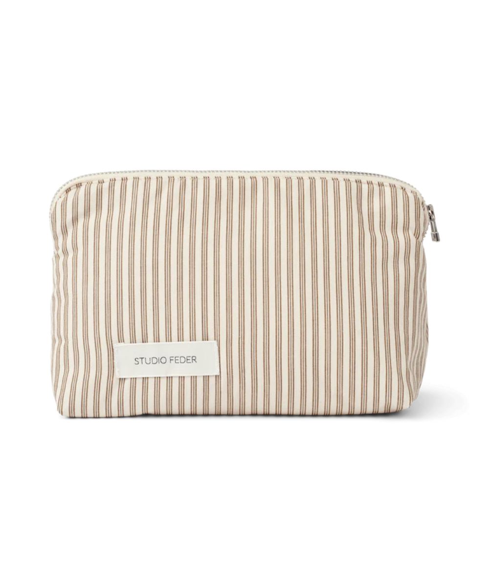 Studio Feder Celia Toalettveske Brown Beach Stripe