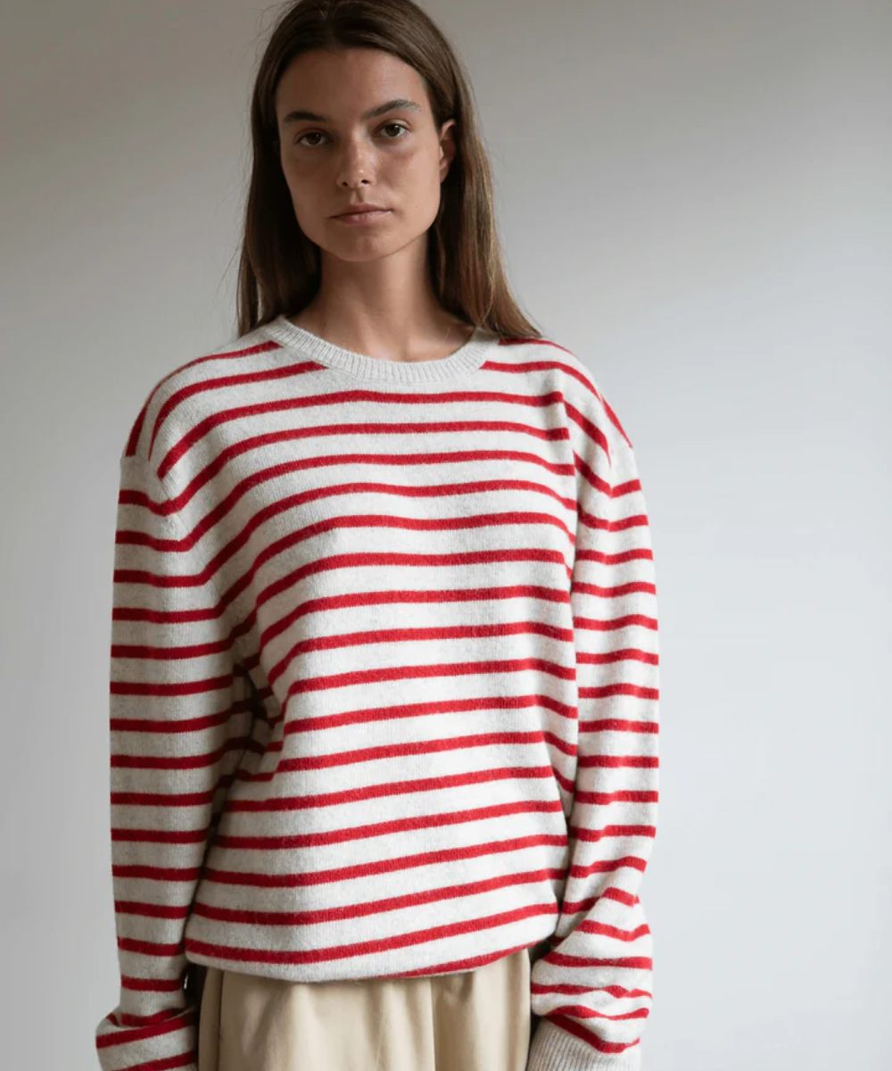 Studio Feder Charlie Knit Genser Red Creme