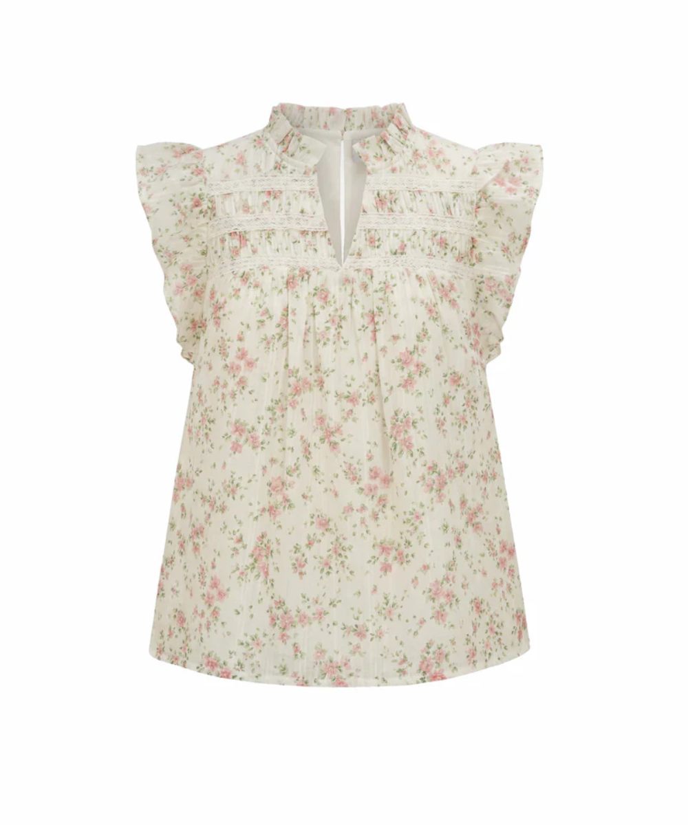 Vilje & Ve Lollo Printed Bluse Offwhite Flower