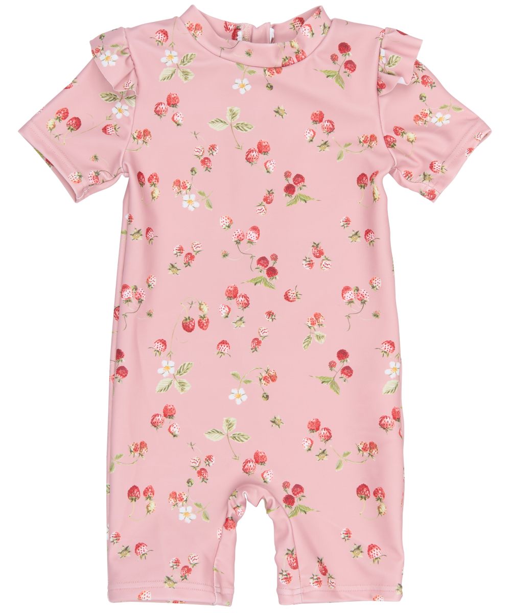 Petit Piao Em Frill Badedrakt Misty Rose Strawberry