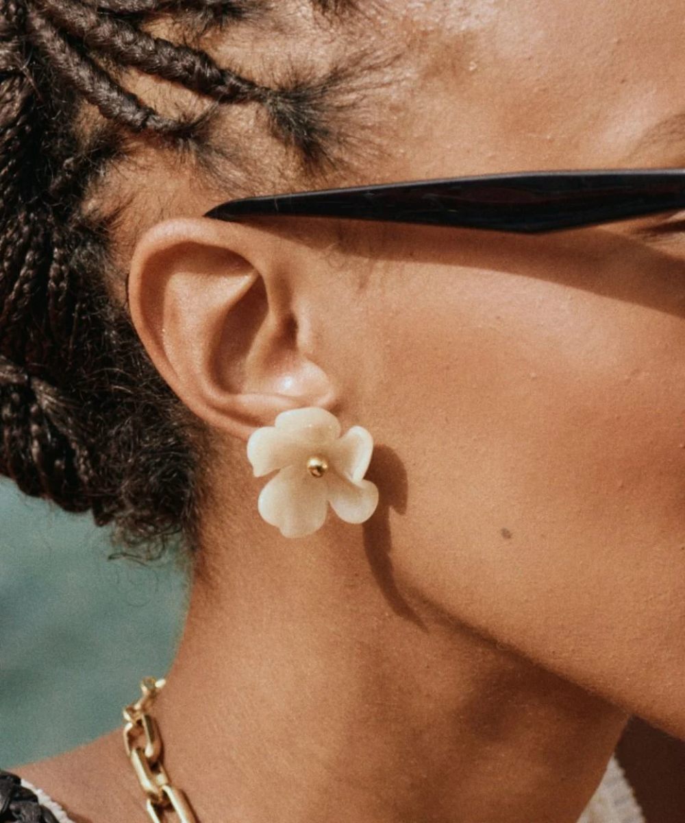 Edblad Wildflower Studs Øredobber Offwhite White