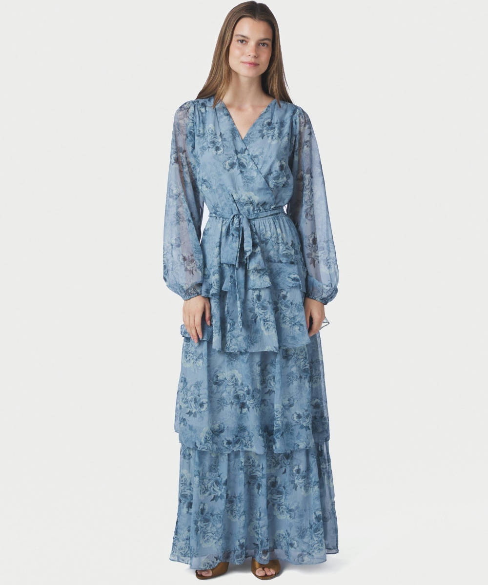 Neo Noir Denila Crepe Print Kjole Dusty Blue