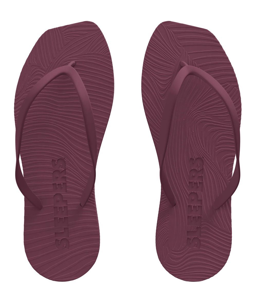 Sleepers Tapered Slippers Burgundy