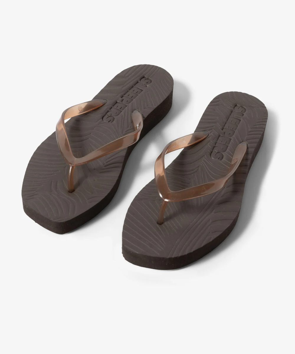 Sleepers Tapered Platform Slippers Trans Brown