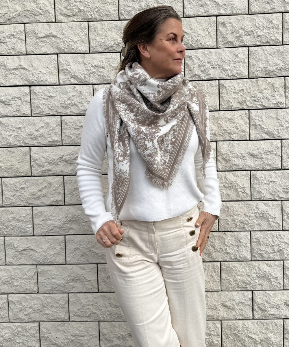 NoMa Charlene Skjerf Med Frynser Beige
