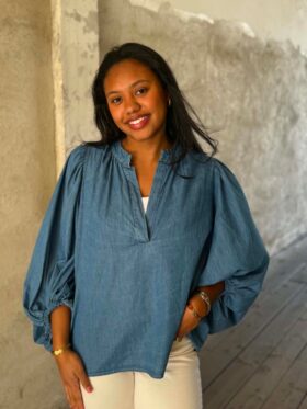 Pureheart Leonie Bluse Denim Blå