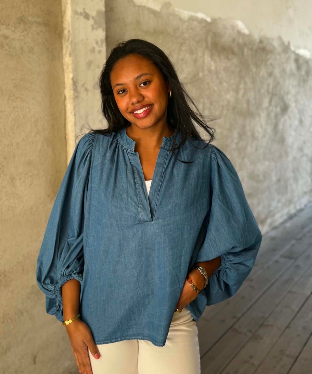 Pureheart Leonie Bluse Denim Blå