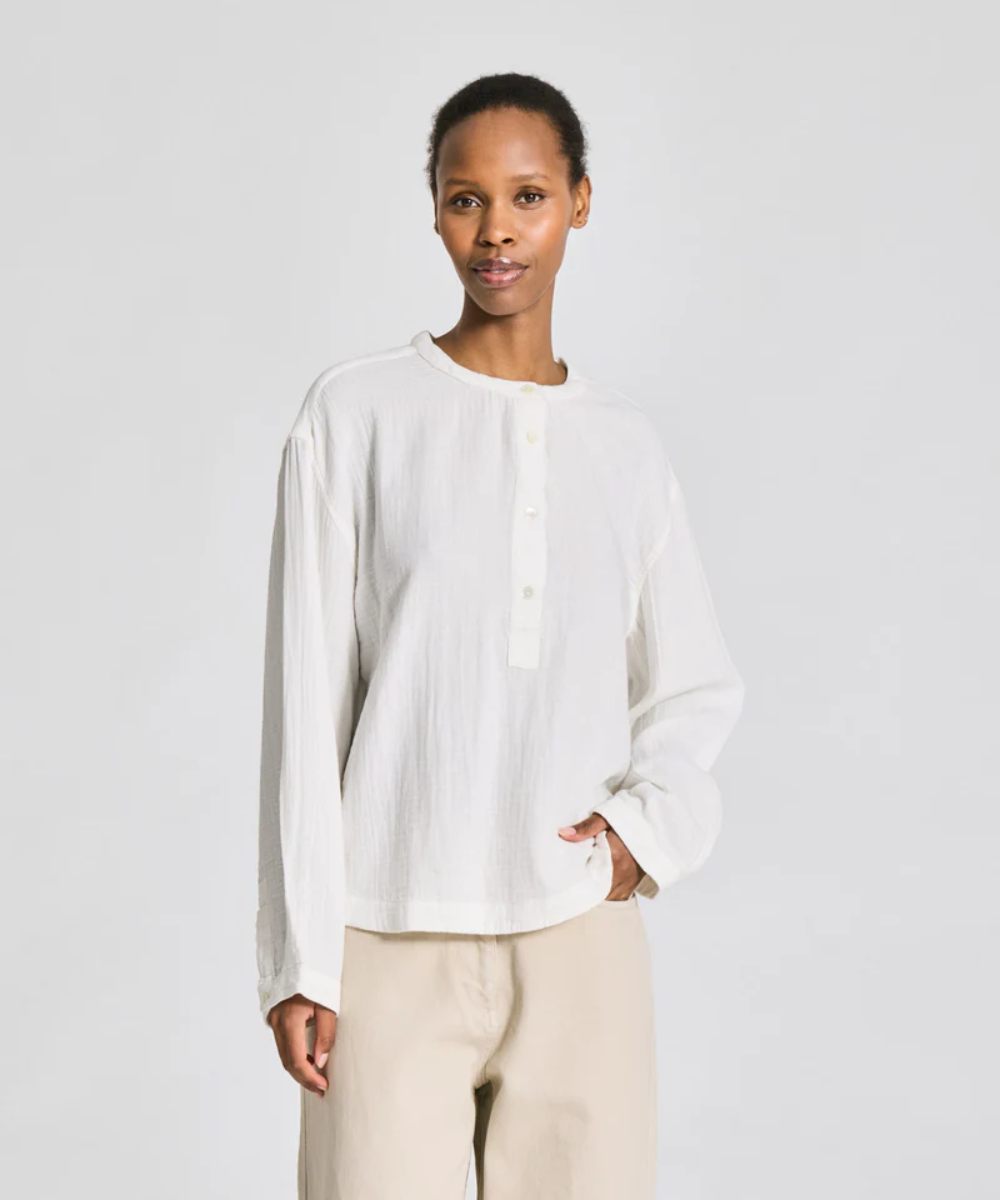 GAI + LISVA Gunhild LS Double Cloth Skjorte Whisper White