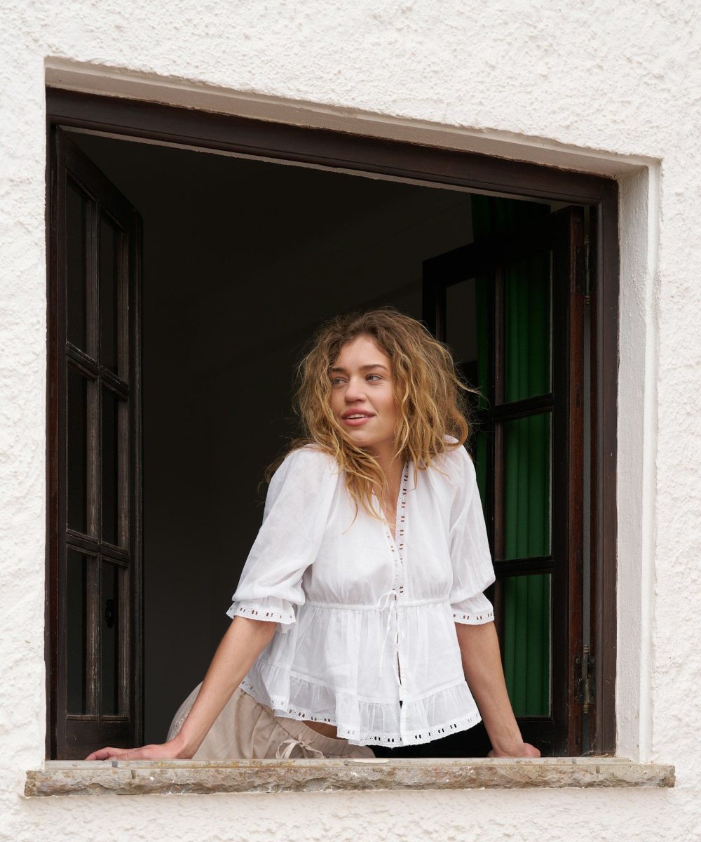 Neo Noir Adelia S Voile Bluse Hvit