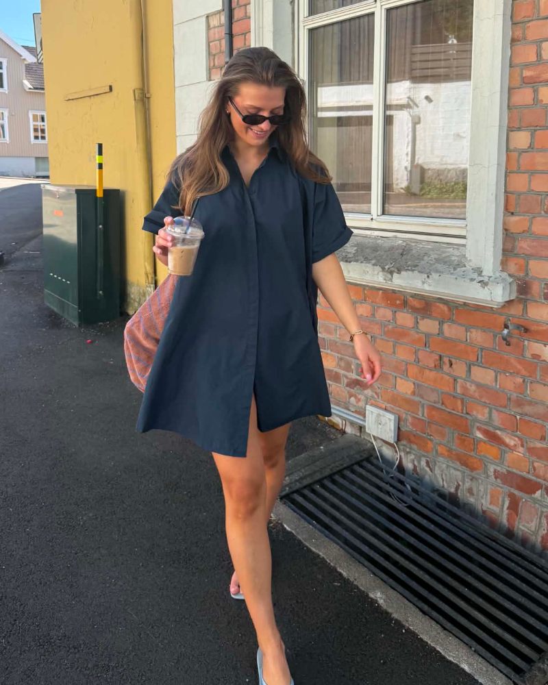 Pureheart Birgitte Oversized Skjorte Dark Blue