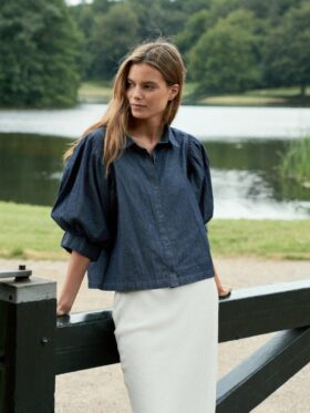 Neo Noir Etta Denim Skjorte Blå
