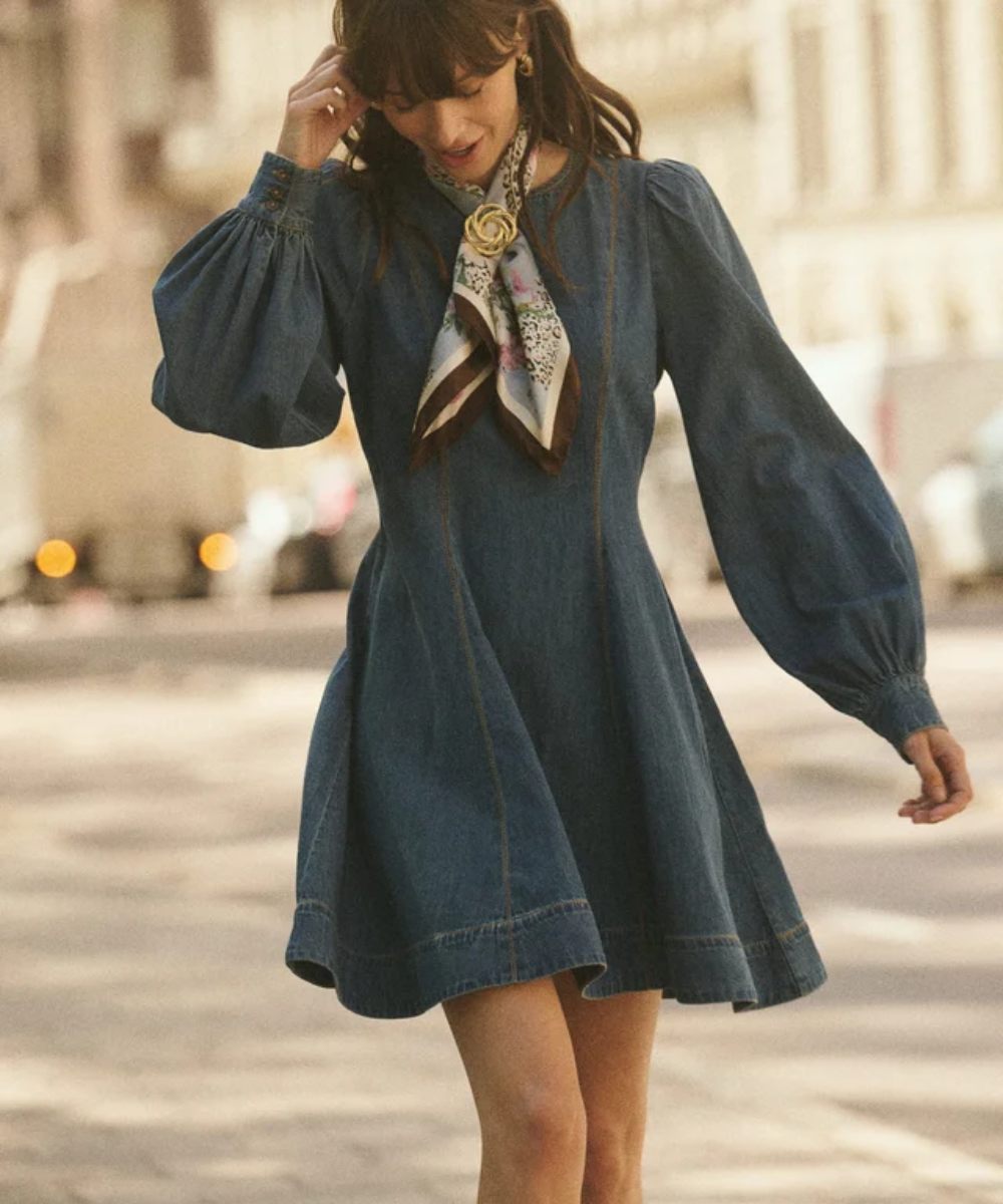 by TiMo Denim Fitted Kjole French Blue