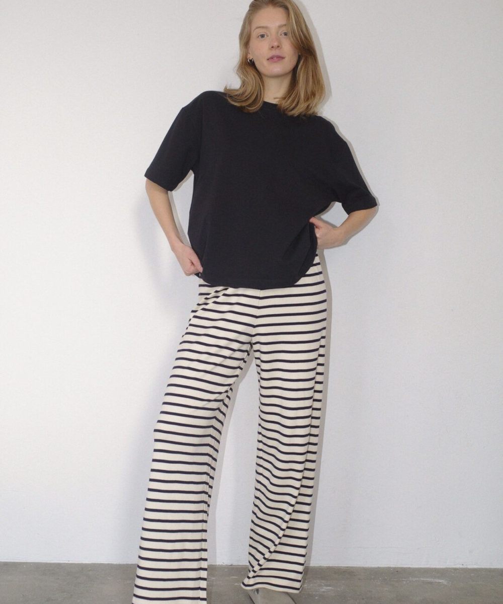 Boii Zoe Bukse Stripe Offwhite Sort