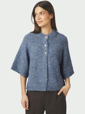 Neo Noir Benuta Fluffy Cardigan Smoke Blue