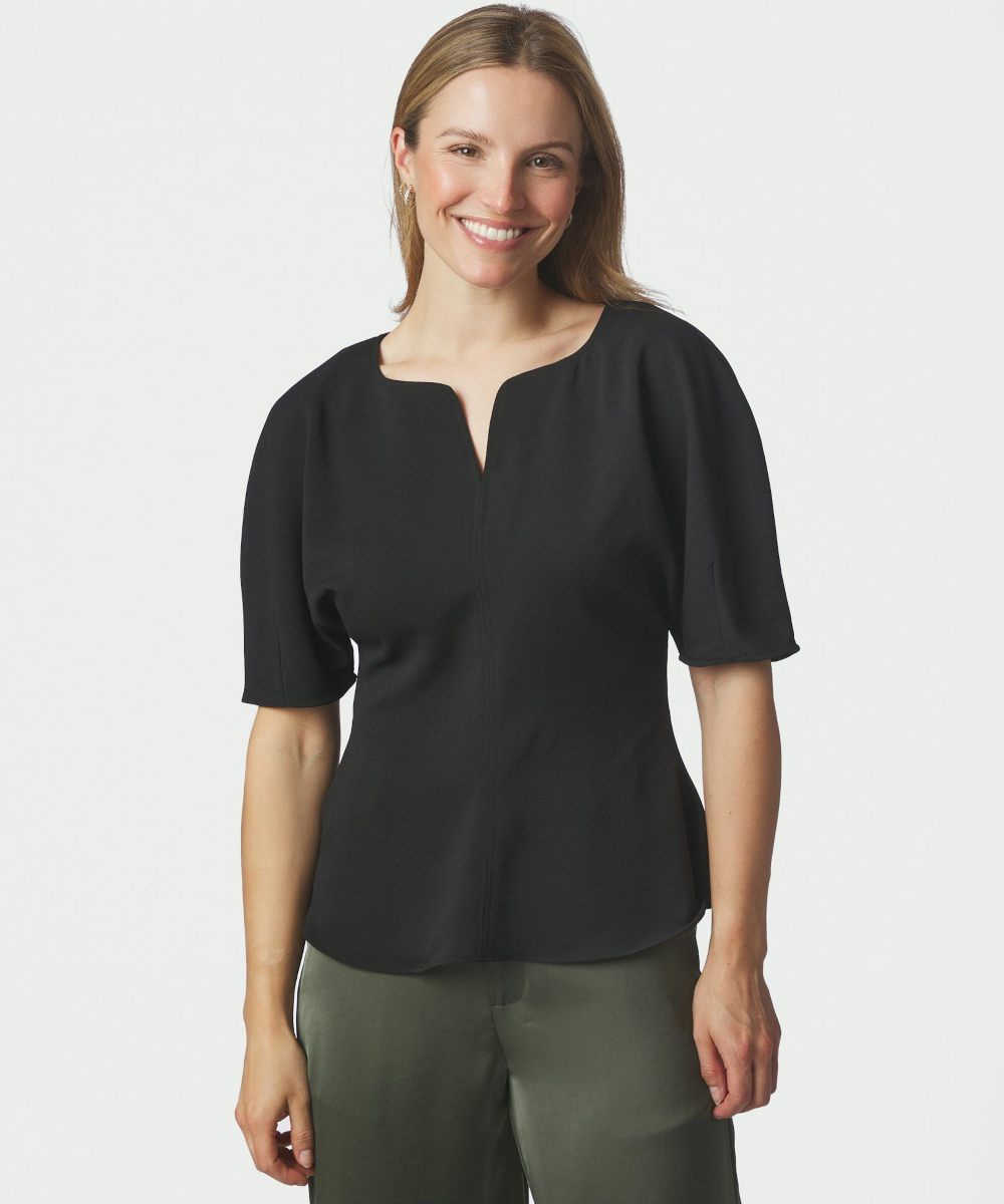 Neo Noir Josine Crepe Topp Sort