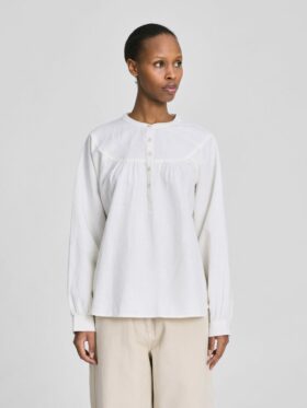 GAI + LISVA Olivia Raglan LS Canvas Skjorte Whisper White