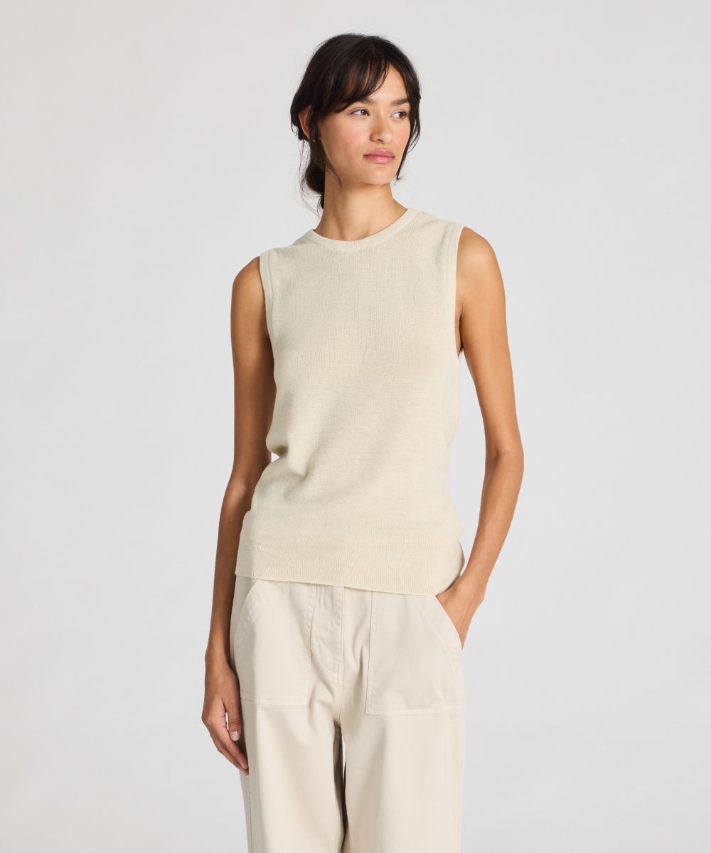 GAI + LISVA Sofie Cotton Rib Topp Beige